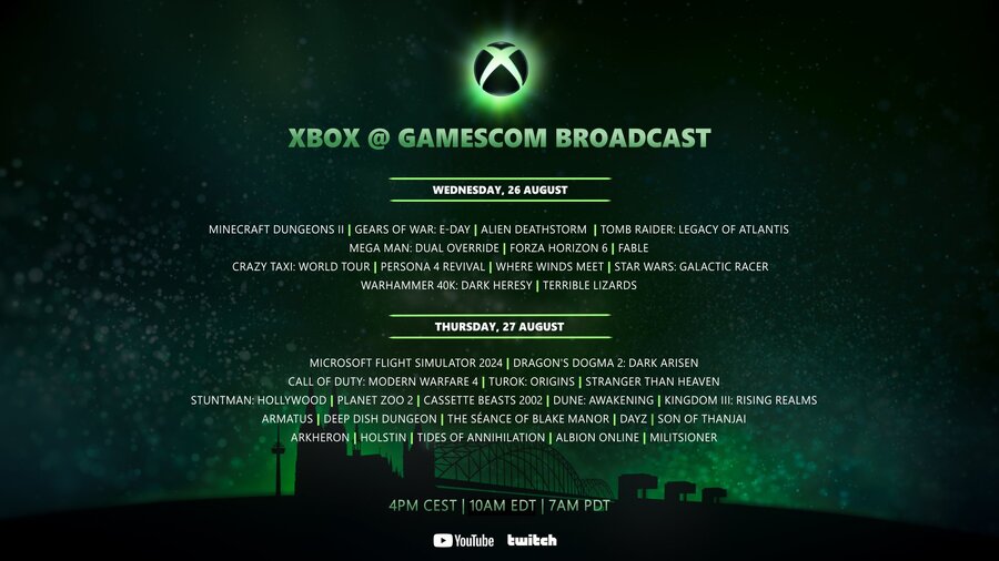 Gamescom 2026: Xbox confirmó su lineup para dos transmisiones especiales, sin PlayStation en el piso